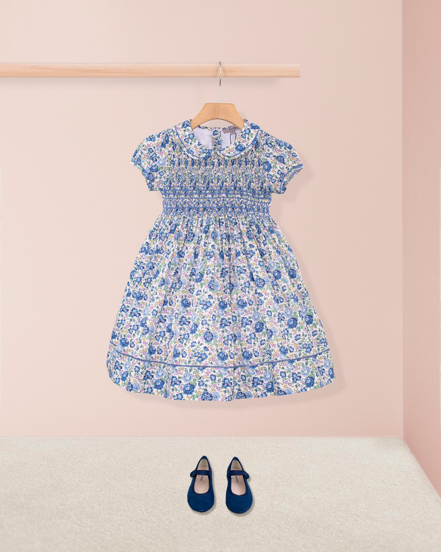 Emma Liberty Blue Rosebud Smock